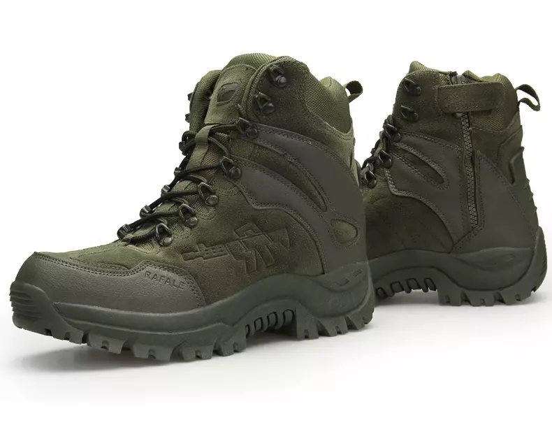 Botines militares de cuero genuino para hombre, botas de combate tácticas para exteriores, zapatos casuales de trabajo de caza del ejército