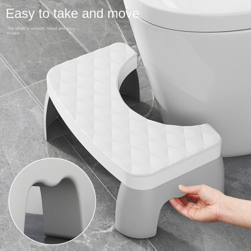 Bangku Toilet jongkok 4 warna, aksesori kamar mandi bangku tempat duduk Toilet anti licin dapat dilepas portabel plastik kaki anak-anak