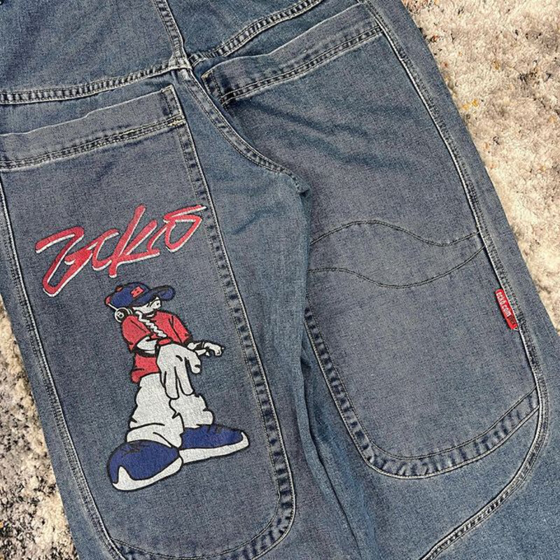 2024 Rare Vintage Y2K ECKO Plex DJ gigantic pocket wide leg baggy jeans street casual wysokiej jakości spodnie dla mężczyzn i kobiet