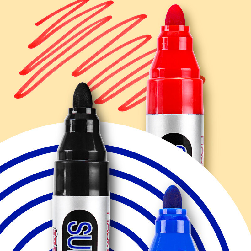 1pcs Big Waterproof  Marker Pen 4mm Write Point  Poster Oil Advertising/Graffiti Mark Pen Black Red Blue Paint Markers