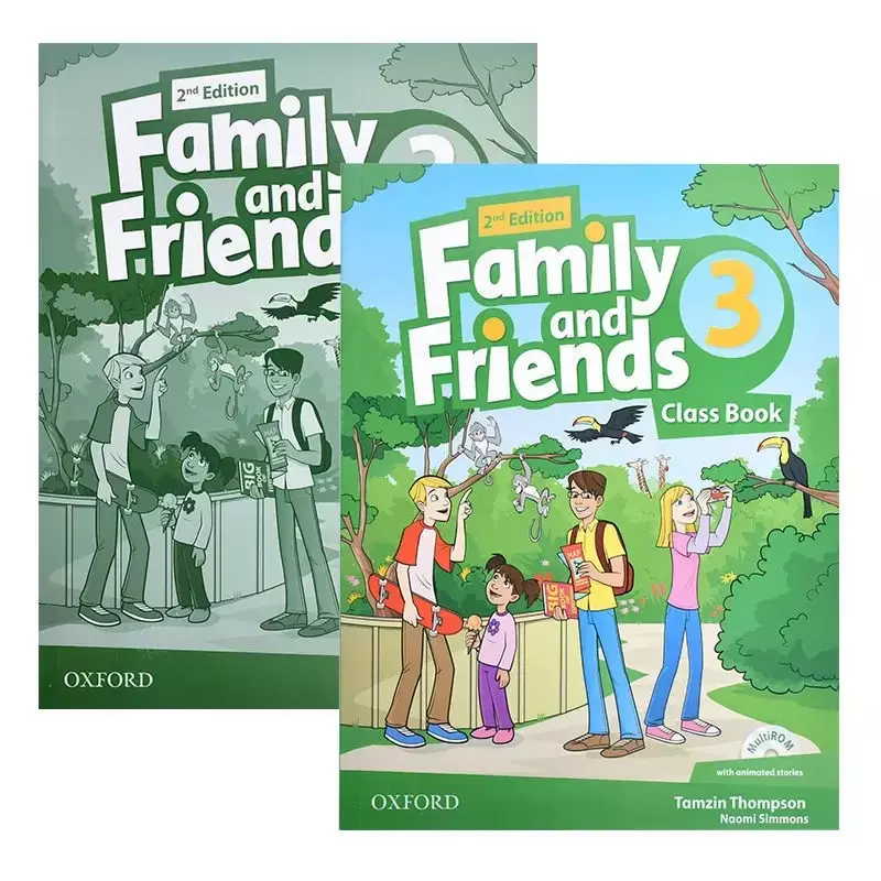 Versi bahasa Inggris Oxford keluarga dan teman buku Calss + buku kerja anak-anak buku teks bahasa Inggris gratis pengiriman