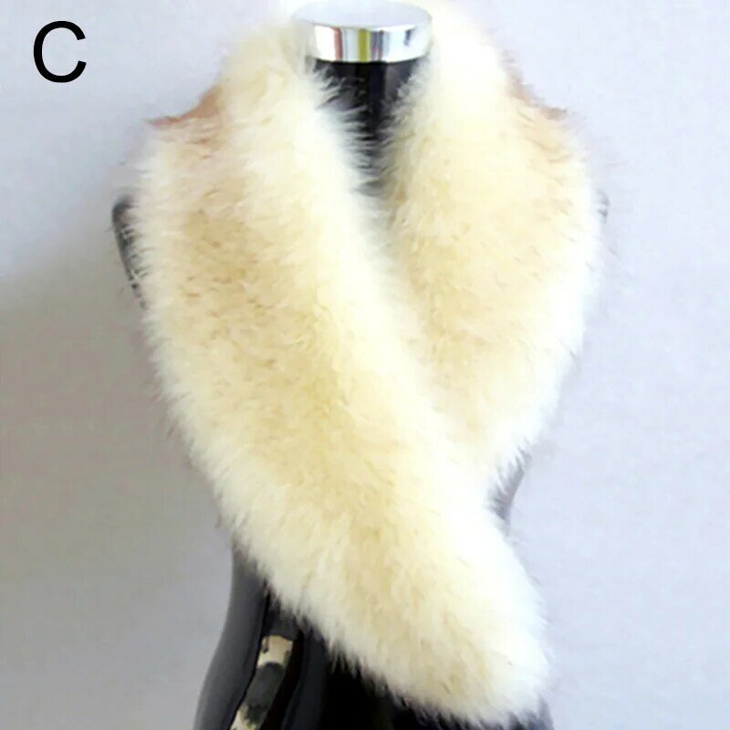 푹신한 숄 칼라 랩 넥, 따뜻한 인조 모피 칼라, 두꺼운 플러시 스카프, 여성 액세서리, 겨울 100cm