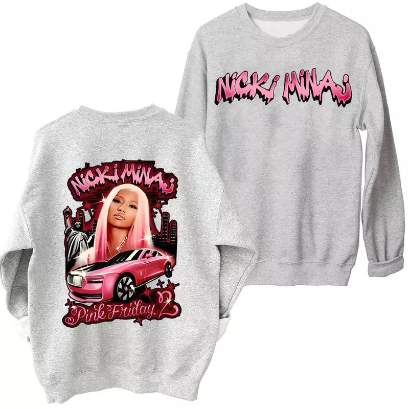 2024 Nicki Minaj Tour Sweatshirt Harajuku Round Neck Long Sleeve Oversized Hoodie Fans Gift