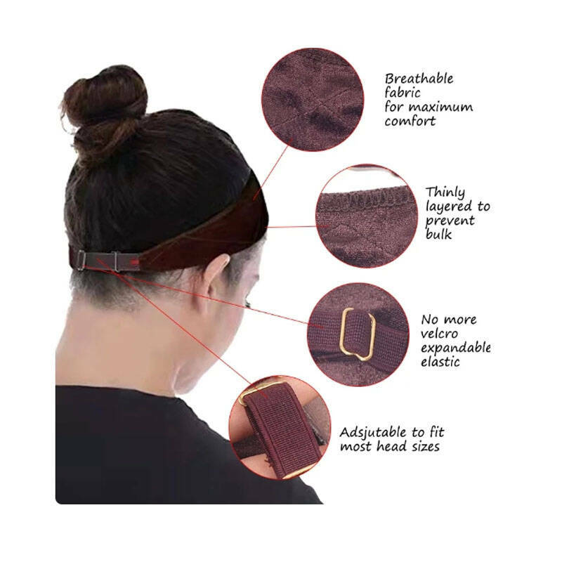 Headband Wig Grip with Adjustable Elastic flexible Velvet No Slip Velvet Wig Grip Headband Adjustable Wig Band To Hold Wigs