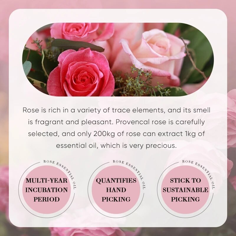 Natural Rose Essential Oil Moisturize Hydrating Whitening Massage Oils Skin Care Facial Lifting Firming Hydration Anti Wrinkle