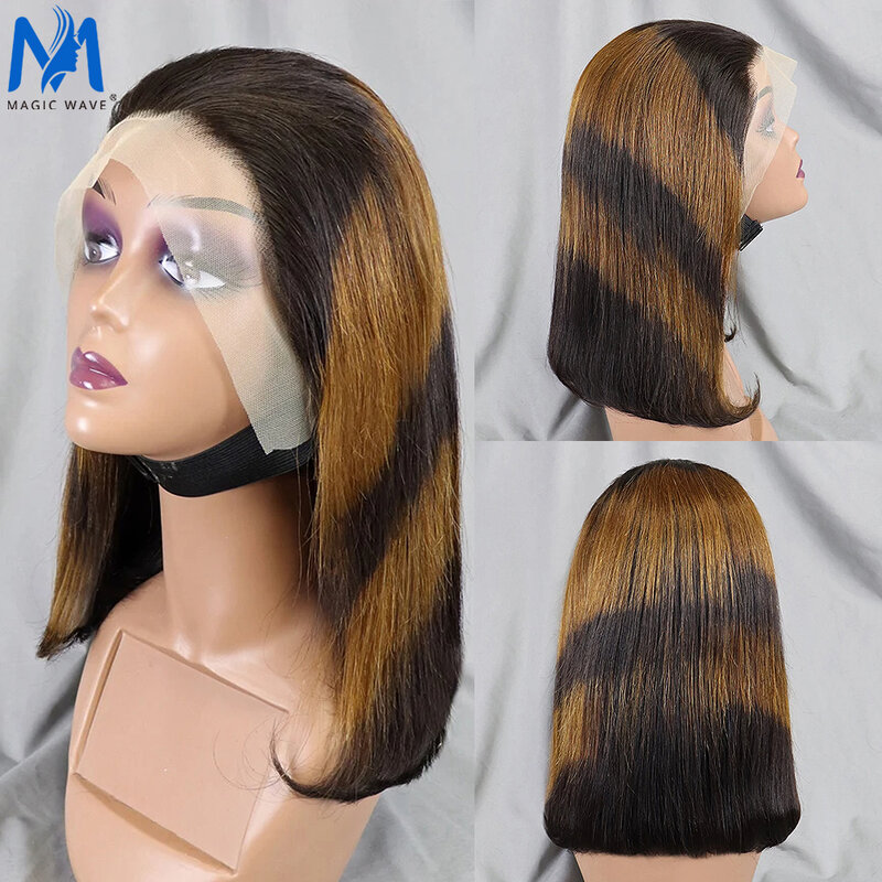 4/30/4 Color Human Hair Bob Wig Straight 13x4 Lace Front Human Hair Wigs Brazilian Wig Short Human Hair Bob Wigs Ombre Wig