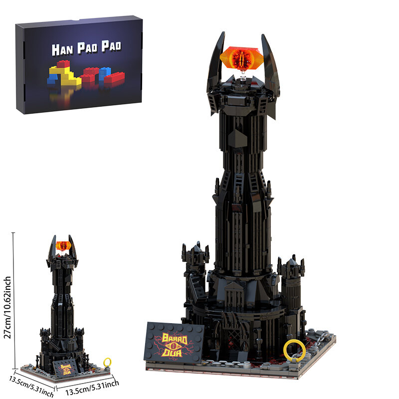 Castillo Mágico con Torre Negra en libro Lorded of Ringes, bloques de construcción, monstruo gigante, Tar Goroth, juguetes de colección, regalo para niños
