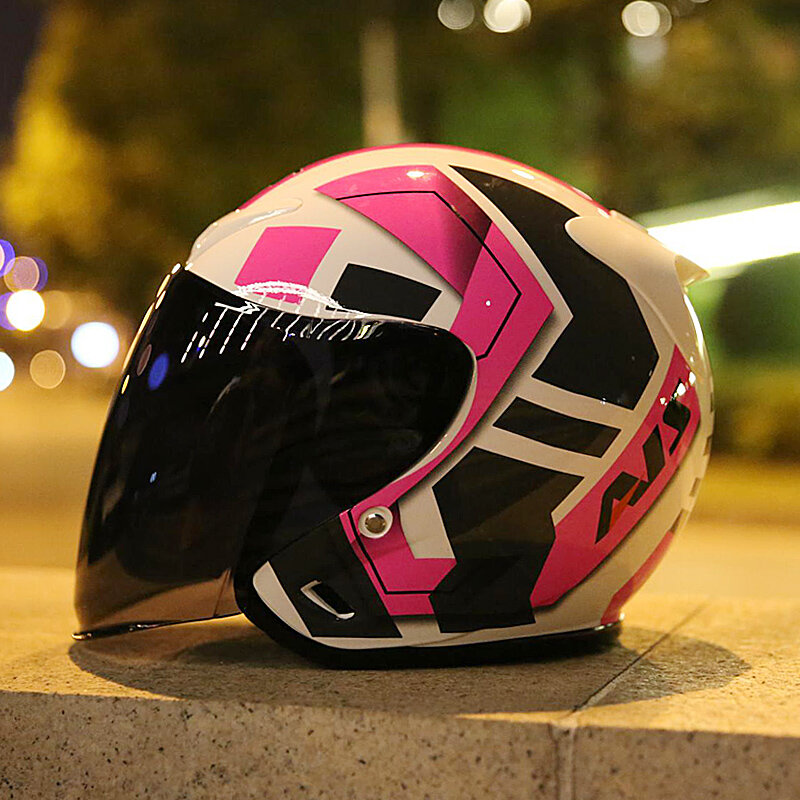Elektrische Motorhelm Mannen En Vrouwen Vier Seizoenen Halve Helm Dot