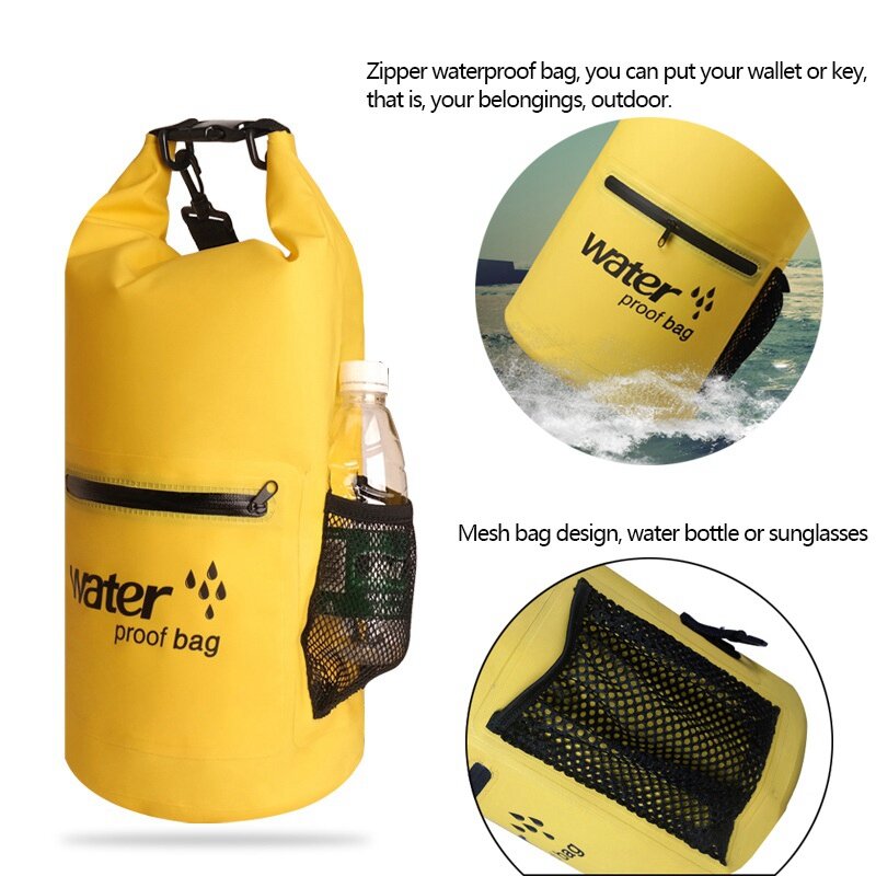 Borsa impermeabile impermeabile Roll Top Sack kayak Rafting canottaggio nuoto Dry Organizer borsa da pesca da spiaggia