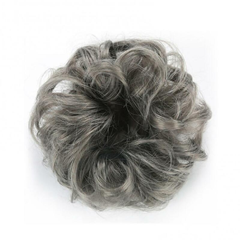 قطعة شعر مجعدة من الألياف الاصطناعية للنساء ، كعكة إطالة شعر مزيفة ، قطعة شعر فوضوية ، مشبك مخلب ، قطعة شعر مموجة