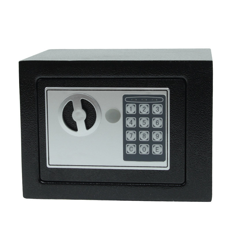 Mini coffre-fort numérique en acier avec clé, caisse de sécurité domestique, garde l'argent, les bijoux ou les documents en toute sécurité