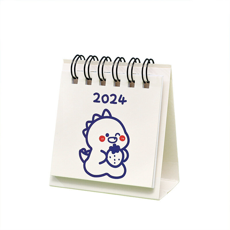 2023 2024 Schattige Cartoon Kleine Bureaukalender Creatieve Kantoor Desktop Kalender Dubbele Dagelijkse Mini Memo Kalender Leerplanner