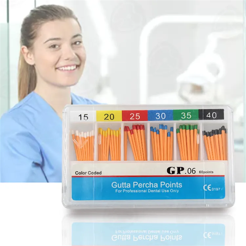 10 pudełek dentystycznych materiałów Gutta Percha Root Points Endodontics Bawełniane końcówki stomatologiczne GP kanałowe stożek 02 04 06 #15-40 F1-F3