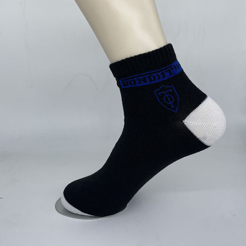 5 paia di calzini sportivi estivi da uomo di alta qualità sottili tinta unita traspiranti comodi calzini di grandi dimensioni resistenti all'usura EUR 42-47
