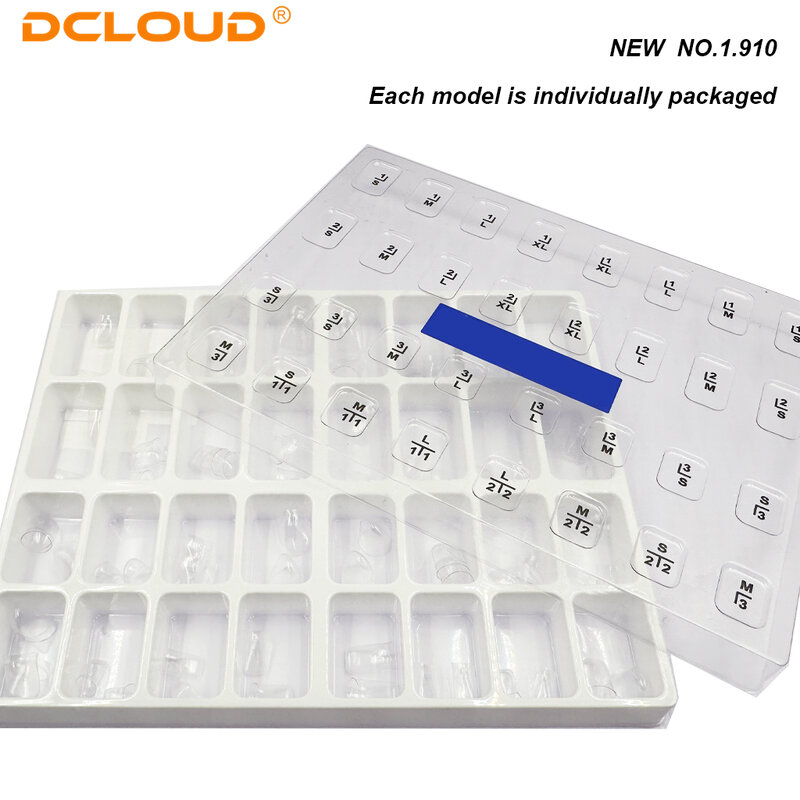 NUEVO 64Pcs/Box Resina Dental Transparente Precorona Anterior Posterior Decidua Preformada Molar Corona Dental Material 1.910