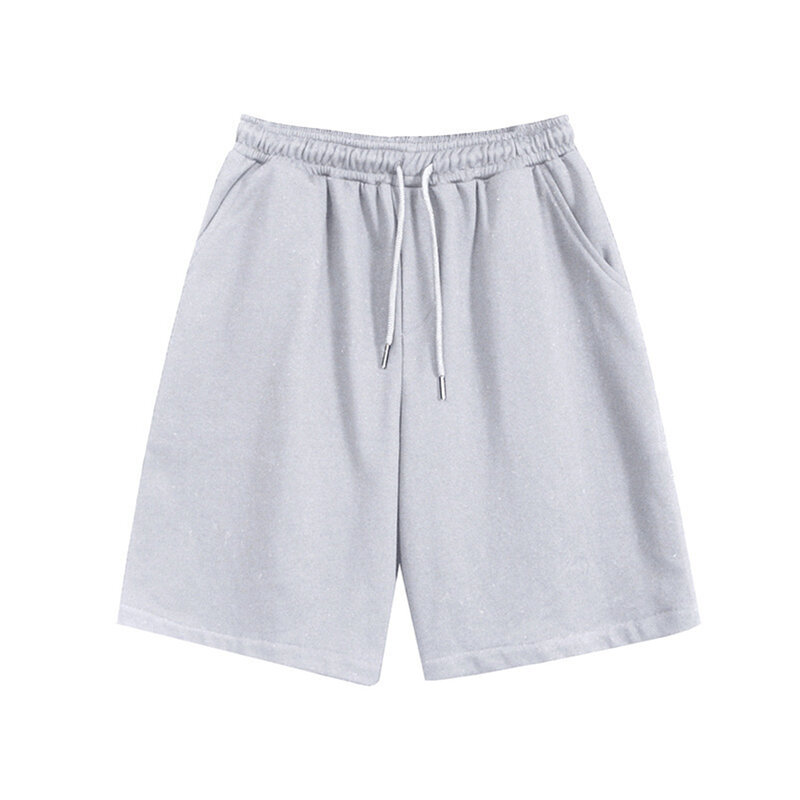 Pantalones cortos deportivos para hombre, Shorts informales elásticos con cordón, transpirables, para Fitness