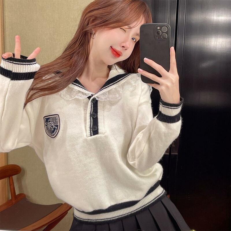 College Style Sexy JK Uniform Girl Korean Style Sweater Pleated Skirt Jk Uniform Set Girl Sweet Sexy Women Casual Daily Set
