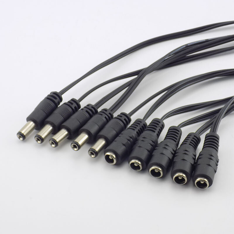 5 szt. Kabel zasilający 12V DC męski przejściówka Adapter Adapter do złącza dla kamera telewizji przemysłowej systemu bezpieczeństwa 5.5*2.1mm