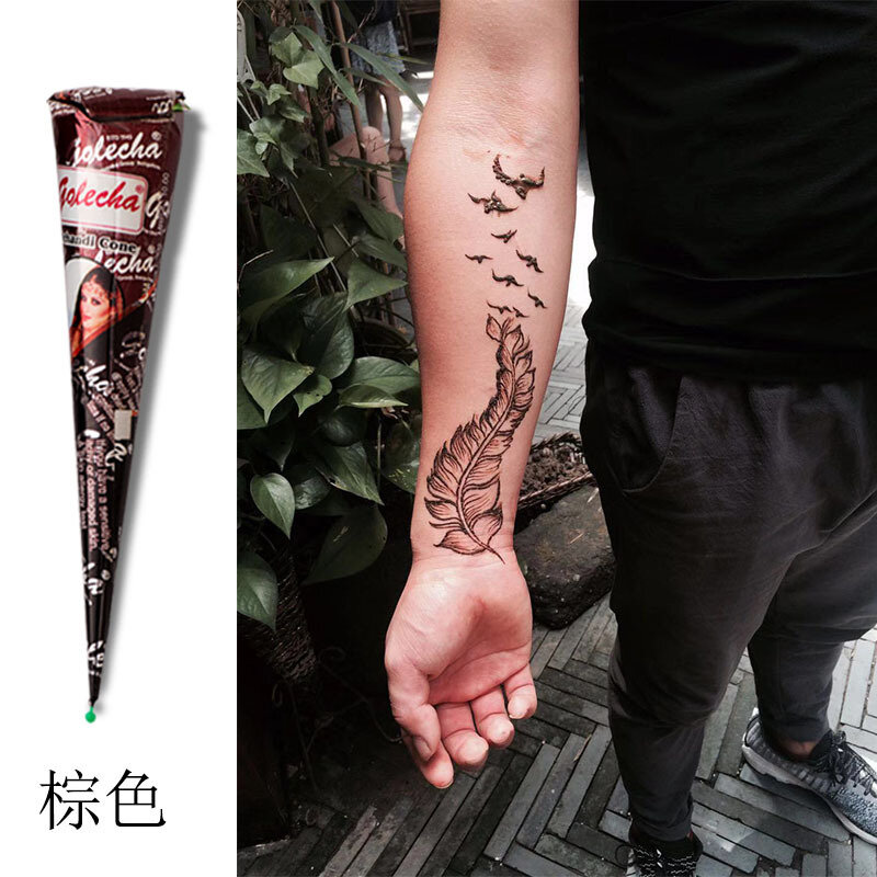 Pasta indiana tatuagem de henna, temporária DIY adesivo, pintura corporal, cones, preto, marrom, vermelho, branco, novo