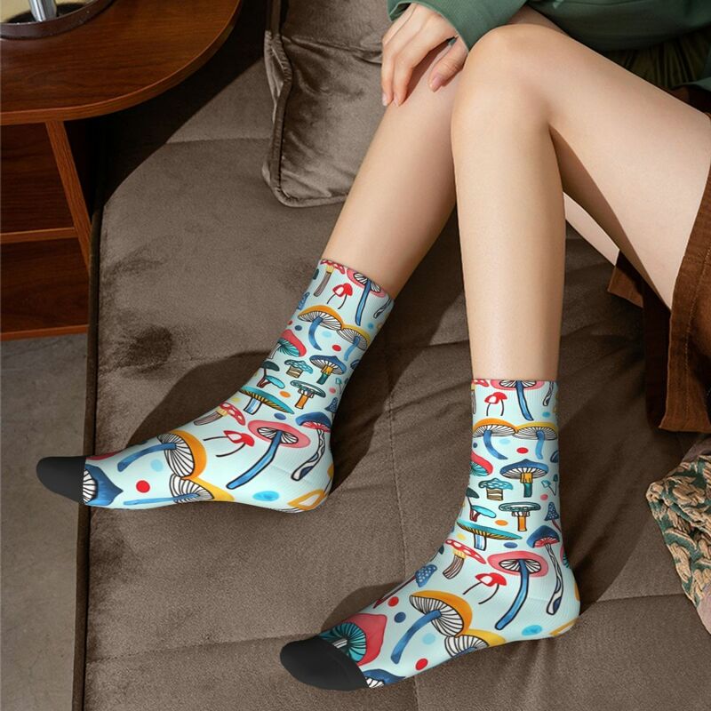 Retro Alice Pilze Herren Socken Pilz Unisex Street Style Muster gedruckt verrückte Crew Socken Geschenk