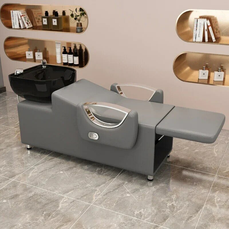 Przenośne nowoczesne krzesło z szamponem wygodne luksusowe zlewozmywaki Spa krzesła do salonu do mycia wody łóżko Cadeira Ergonomica meble do salonu