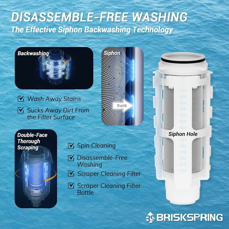 Cookspring-Spin Down Sediment Filter, Whole House Water Filter, Pré-Filtração para Água da Cidade, Reutilizável, 40 Micron, 100 Micron