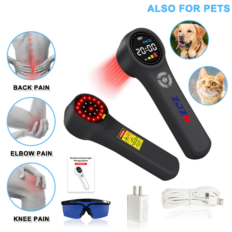 Infrared Laser Physiotherapy 660nm 810nm 980nm Red Light Theraply For Arthritis Laser Cervical Pain Relie 1760mW Massager Device