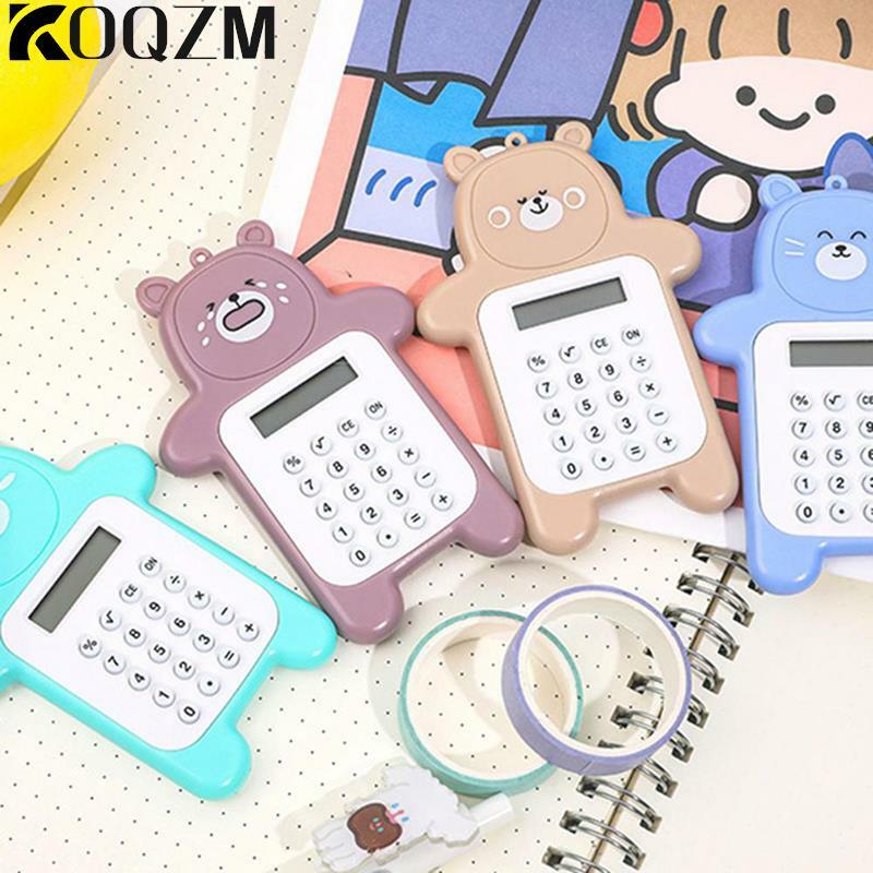Kalkulator Beruang Kartun Kalkulator Beruang Lucu Aksesori Perlengkapan Sekolah Portabel Mini Kalkulator Kecil Portabel Mode Korea