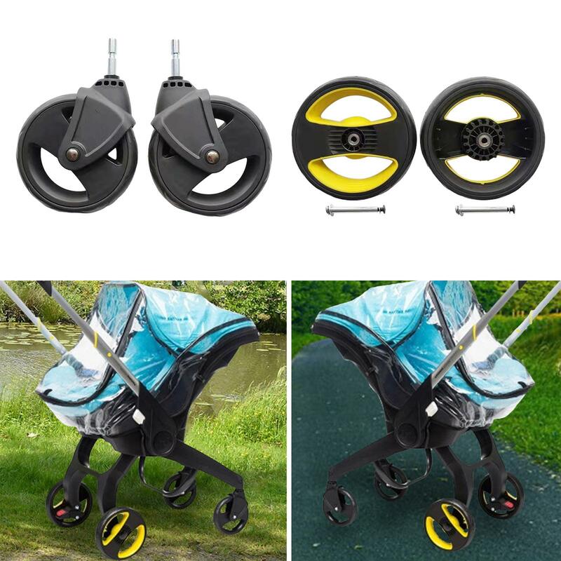 Baby Trolley Wheels 2Pcs for Infant Carriage Rubber Pushchair Upgrade Parts Tire