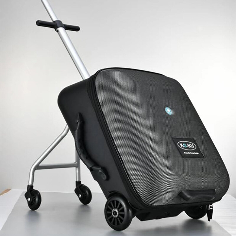 Baby Car Lazy Rolling Luggage Cabin Travel Suitcase Trolley Case On Wheels For Kids Sit On Luggage Carry-ons Labor-saving Box