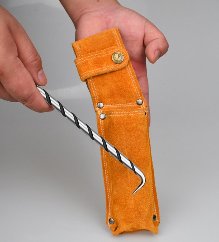 Pręcik ze stali hak do krawata czysta skóra bydlęca zestaw narzędzi pokrowiec na talię torba ochronna na różne torba na narzędzia na plac budowy