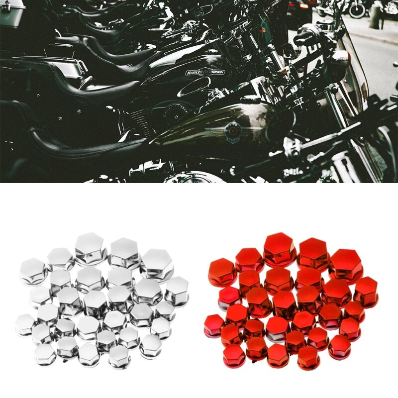 Tampas protetoras parafuso motocicleta, 30 unidades, decoração externa, capa protetora