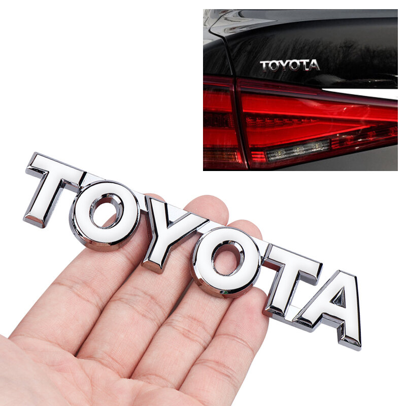 Stiker bagasi mobil lencana Emblem logam 3D untuk Toyota Chr Corolla Camry Yaris Hilux Prius Avensis Auris Prado Verso TRD