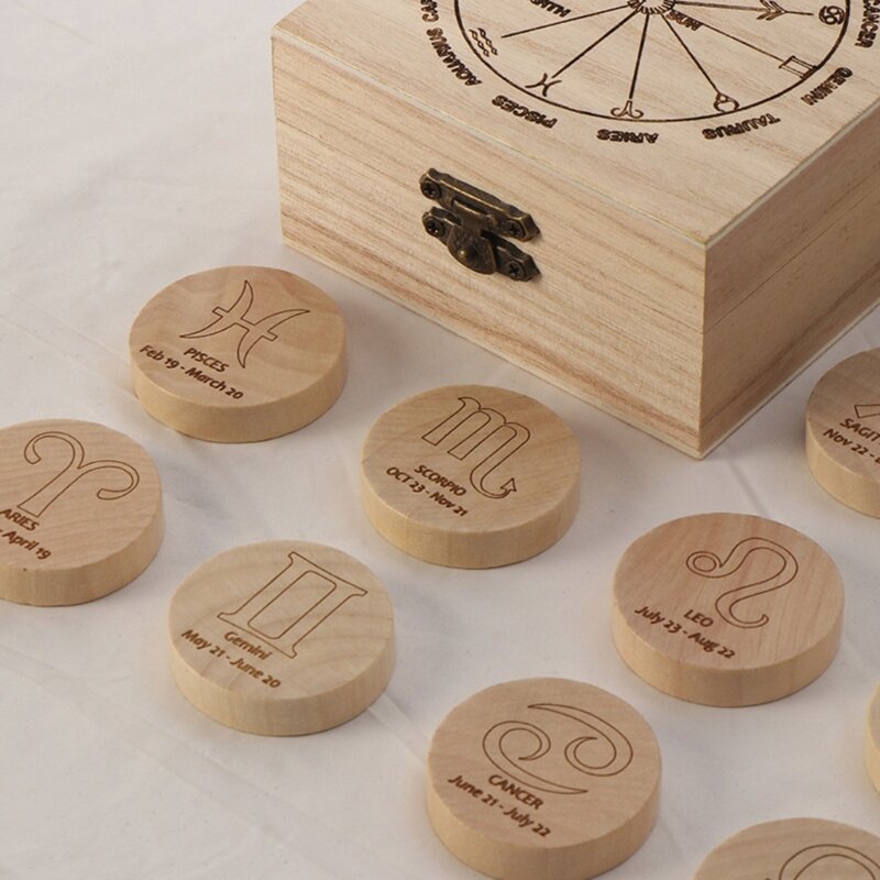 Woodcut Rune Stones เกมกระดานครอบครัว Props Divinations Handmade ไม้ Rune เกม