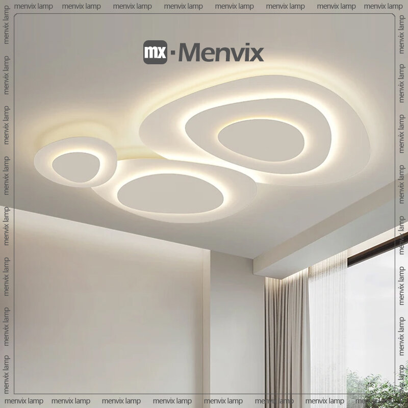 โคมไฟติดเพดานห้องนั่งเล่นสำหรับห้องนอนรับประทานอาหารในร่มไฟติดเพดานนมลมสีขาวโคมไฟติดไฟ LED บ้าน