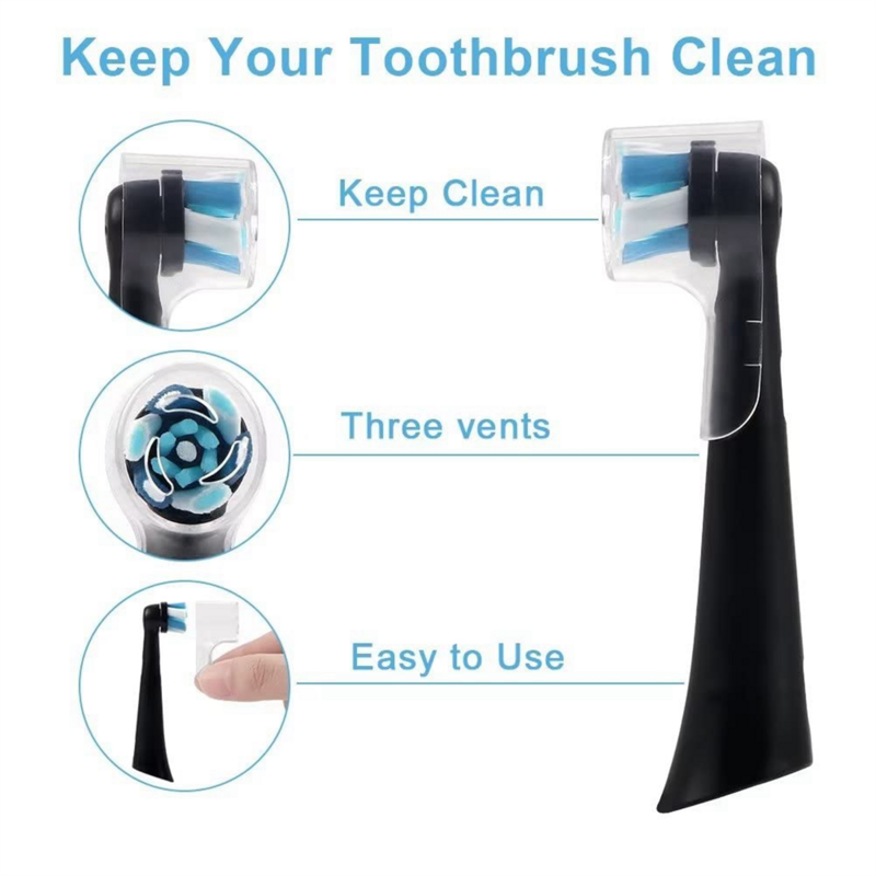 Dustproof Toothbrush Heads Cover, Compatível para Oral B, Fits para Oral-B IO Series, Viagem Conveniente, Azul, 6 Pack