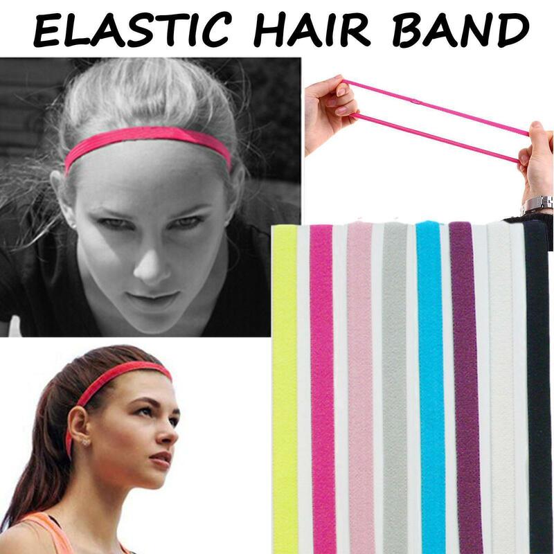 Эластичные впитывающие пот ленты для йоги для бега тонкие спортивные женские мужские резинки для волос противоскользящие аксессуары для волос для девочек