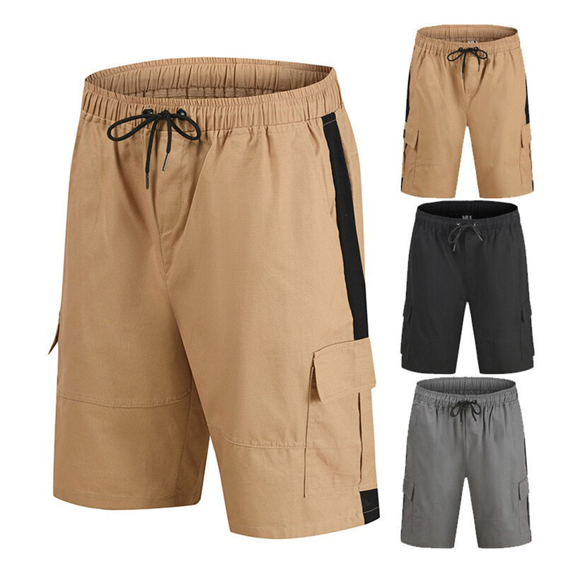 Pantalones cortos elásticos para hombre, Shorts de cintura media, Color sólido, ligeros, cómodos, a la moda, novedad