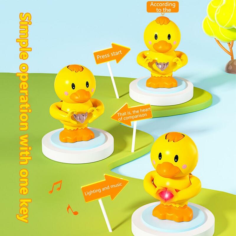 Mainan bebek musikal, mainan bebek kartun lucu kreatif dengan musik ringan untuk hadiah ulang tahun bayi pacar hadiah Hari Valentine