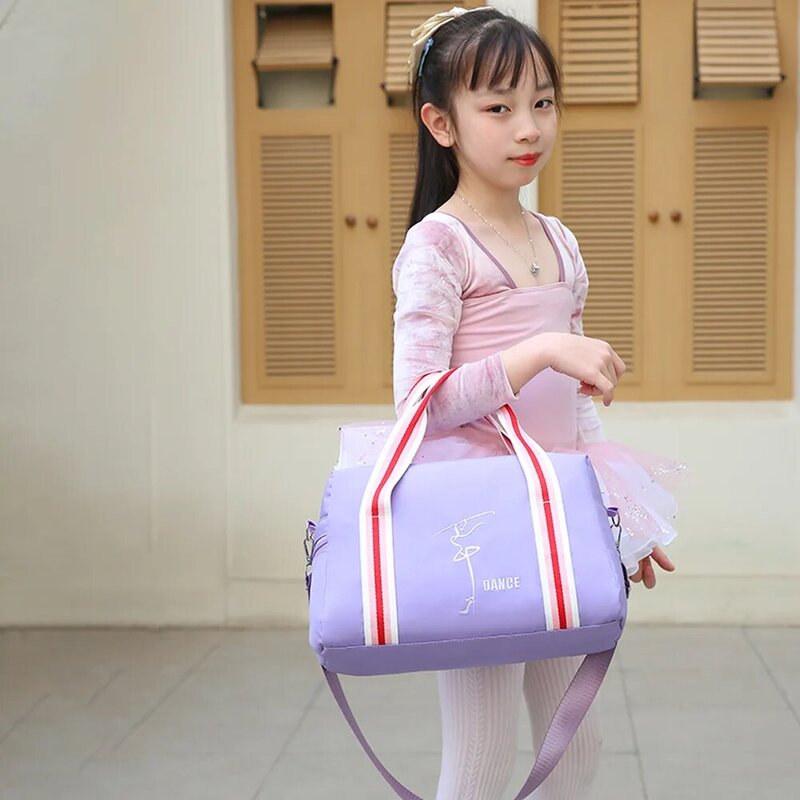 Балетная танцевальная сумка для девочек, легкая розовая детская Наплечная Сумка-балерина для принцессы, модный детский рюкзак через плечо с вышивкой