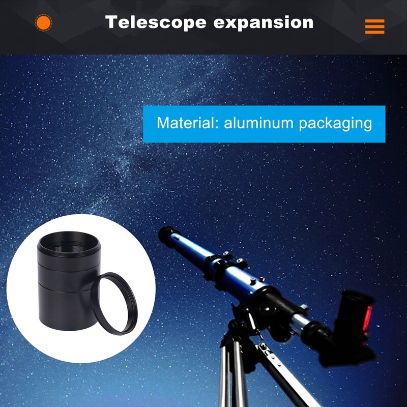 Kit de tubo de extensión M42 de 2 pulgadas, 5/10/15/30Mm, M42X0.75 en ambos lados para telescopio profesional de astronomía, Astrofotografía