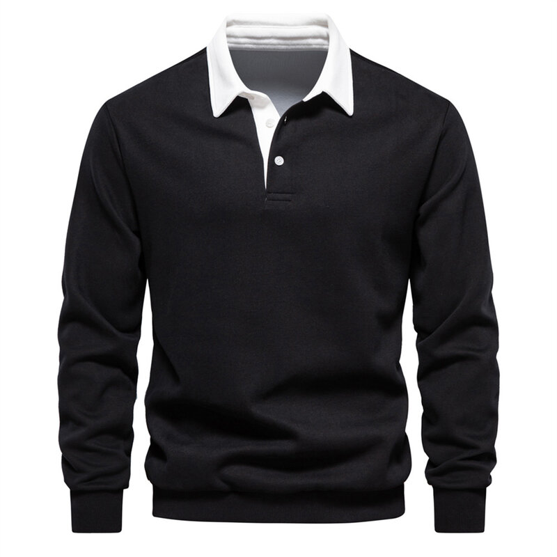 Comfortable Sweatshirt Autumn Design Sweatshirts Casual Cotton Blend Lapel Pullovers Social Wear Quality Cotton