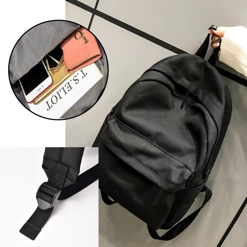 Women's Backpack Feather Print Multifunction Double Zipper Teenager Laptop Backpack Student Shoulder Bag Korean Style Schoolbag