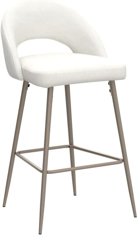 Glitzhome kursi Bar tinggi Modern, Set kursi Bar kulit PU kain tinggi 2, 40 inci, bangku Bar tinggi Bar dengan logam