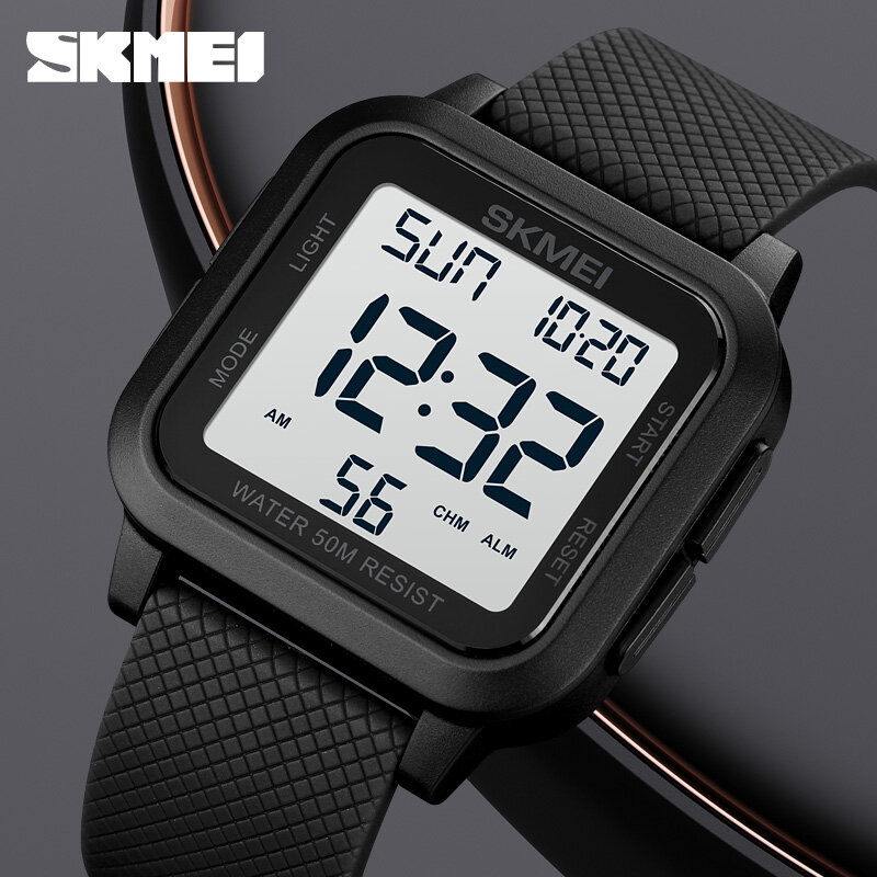 SKMEI Sport cyfrowy zegarek LED zegarki męskie Chrono elektroniczny zegarek na rękę wodoodporny zegar odliczający moda Reloj Hombre