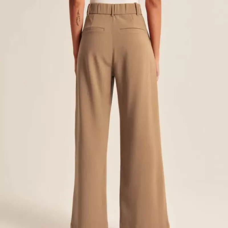 Pantalon à Jambes Larges pour Femme, Vêtement Décontracté, avec Poches Réelles, pour le Bureau, Nouvelle Collection 2023
