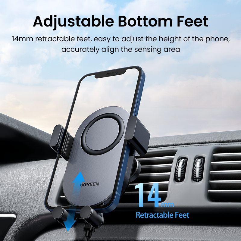 UGREEN Wireless Chargers Qi 15W Car Phone Holder for iPhone 14 Pro Xiaomi 12 Air Vent Phone Holder Automatic Sensor Phone Holder