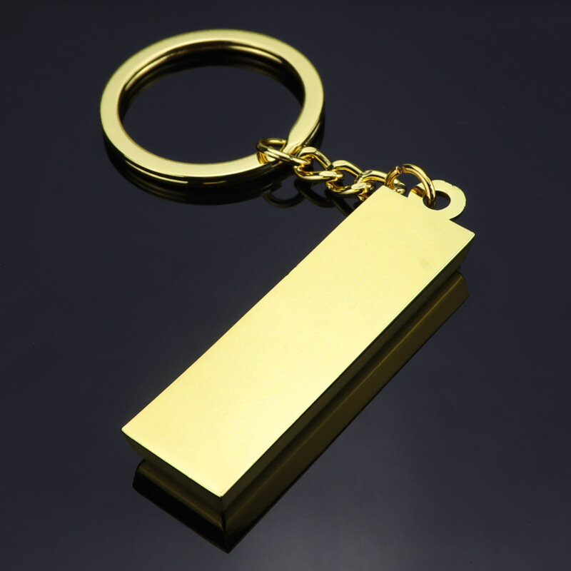 شريط الذهب سلسلة المفاتيح قلادة معدنية ذهبية الطوب مفتاح سلسلة كيرينغ هدية ذهبية
