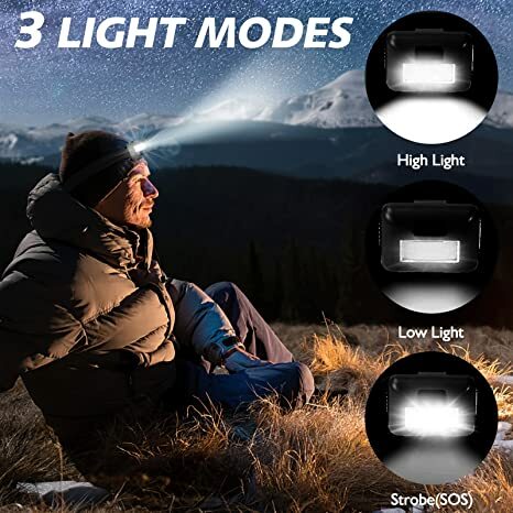 Linterna LED COB para exteriores, linterna de cabeza portátil con batería Mini, resistente al agua, para acampada