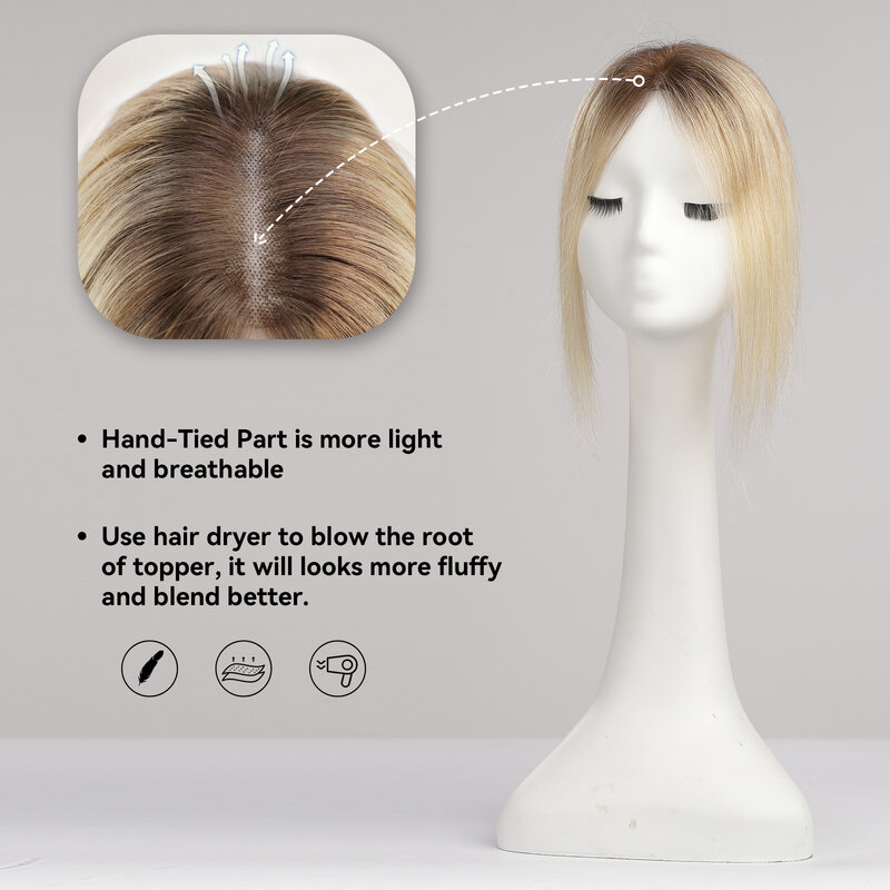 Коричневые светлые Омбре 100% натуральные человеческие волосы для женщин 12 дюймов прямые средние части человеческие волосы на шелковой основе с зажимом в верхней части